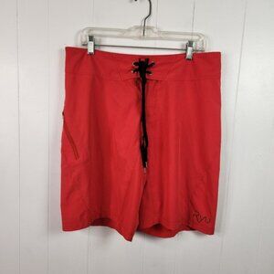 Ryu Mens Red Swim Trunks Boats Shorts Size Medium